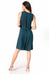Sakkas Maya Midi Floral Embroidered Sleeveless Button Up Rayon Dress