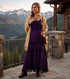 MKY Amy Stonewashed Rayon Embroidered Adjustable Spaghetti Straps Long Dress