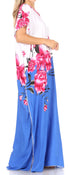 Sakkas Aggy Womens Dashiki African Print Caftan Dress Maxi Boho Hippie Colorful