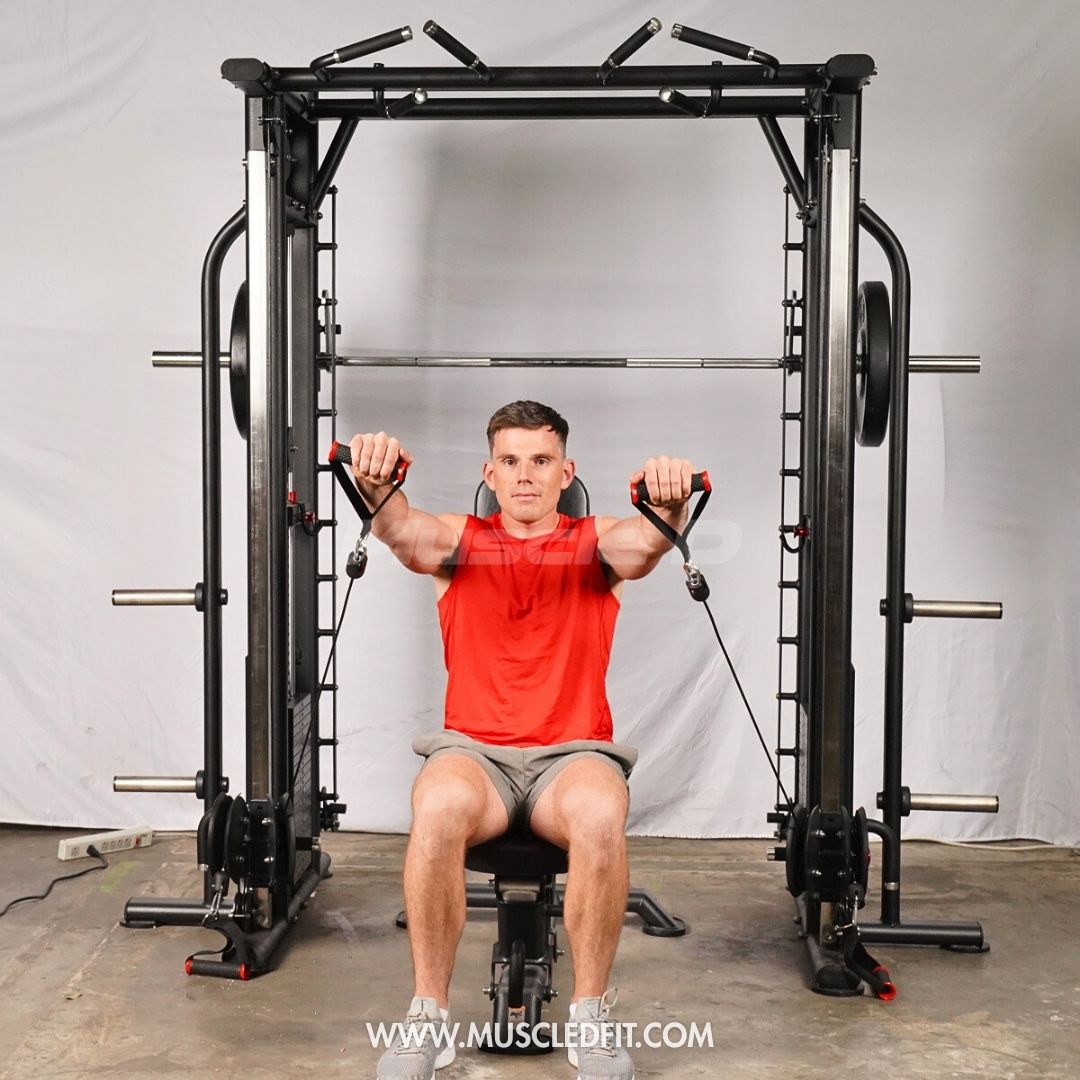 Muscle D Fitness Dual Adjustable Pulley Smith Combo – Full Body Trainer