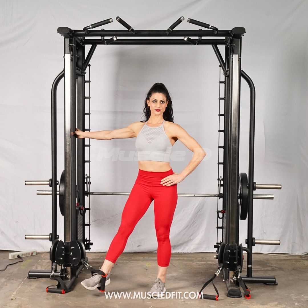 Muscle D Fitness Dual Adjustable Pulley Smith Combo – Full Body Trainer