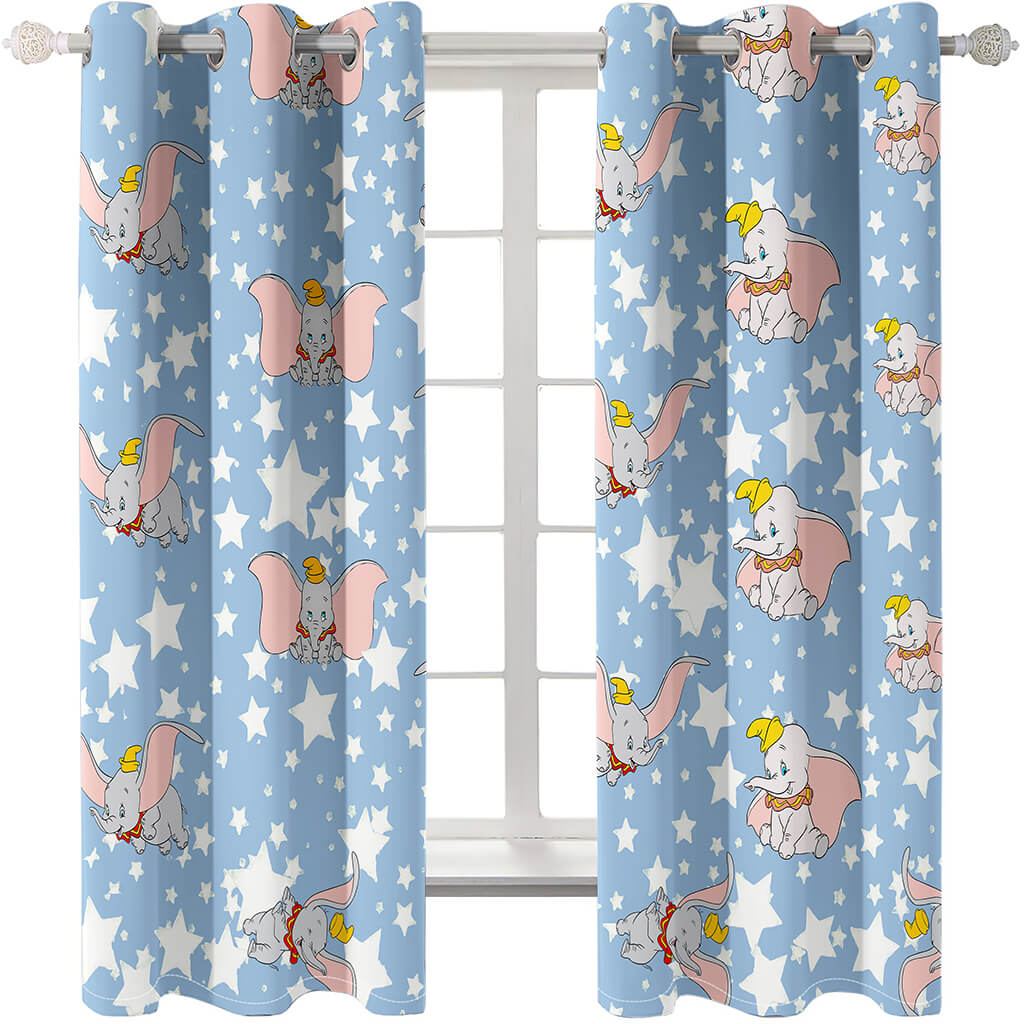 Dumbo Curtains Cosplay Blackout Window Treatments Drapes for Room Decor