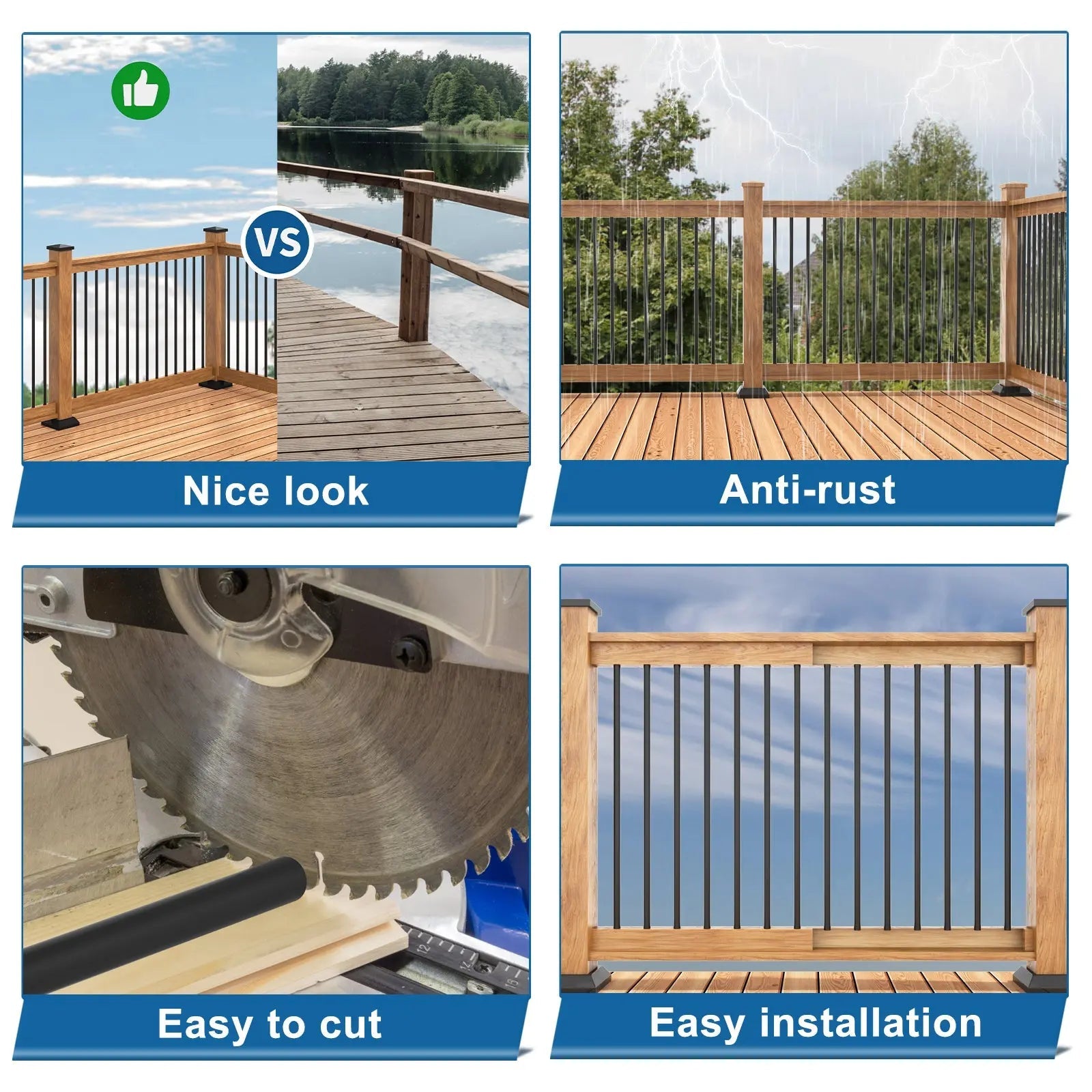 Durable Hollow Deck Balusters with Screws