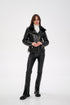 Genuine Mink Fur Embossed Leather Jacket