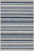 Olin White&Blue Striped Nordic Rug