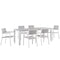 Maine 7 Piece Outdoor Patio Dining Set by Modway - White Light Gray
