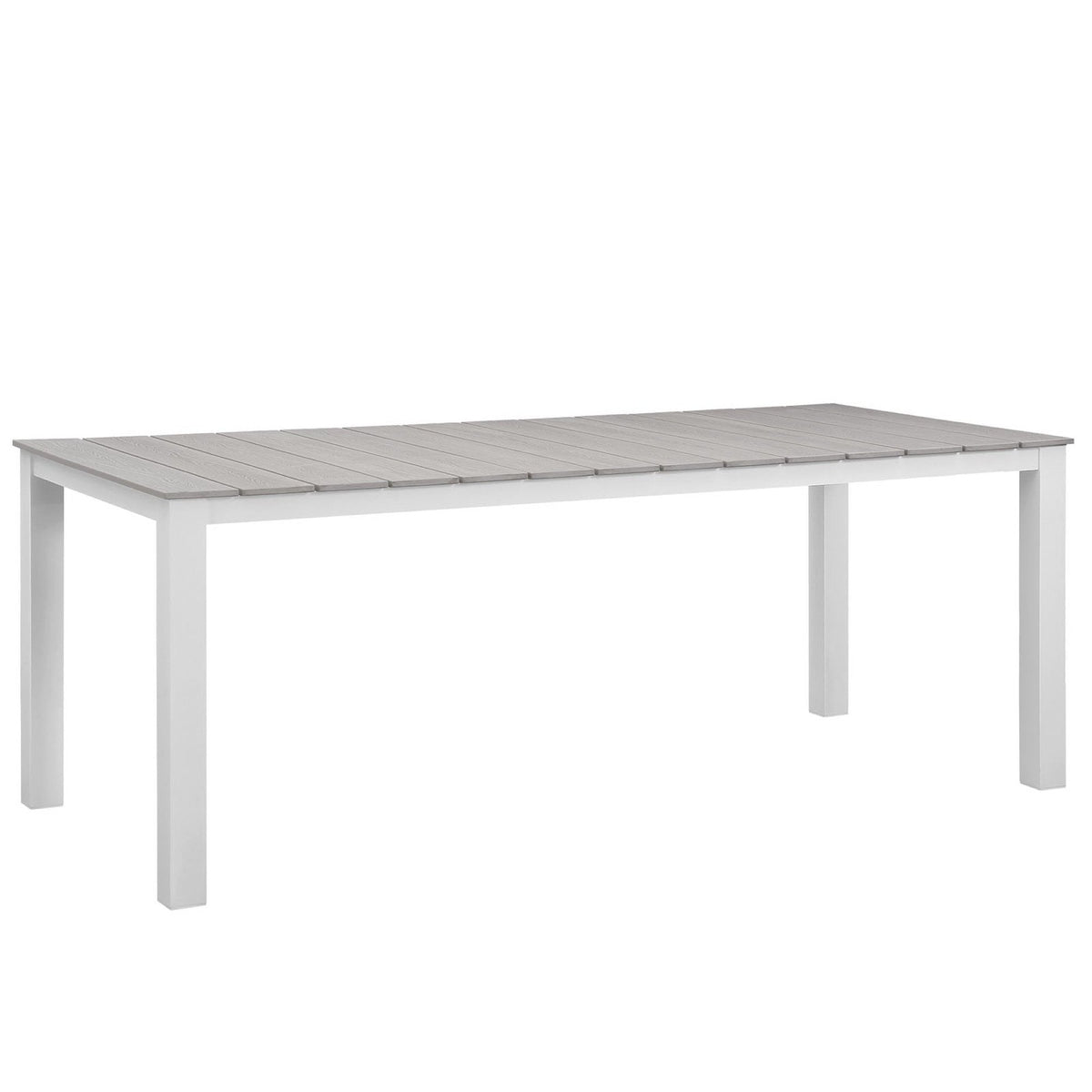 Maine 7 Piece Outdoor Patio Dining Set by Modway - White Light Gray