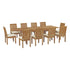 Marina 11 Piece Outdoor Patio Teak Dining Set by Modway - EEI-3282