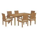 Marina 7 Piece Outdoor Patio Teak Dining Set by Modway - EEI-3295