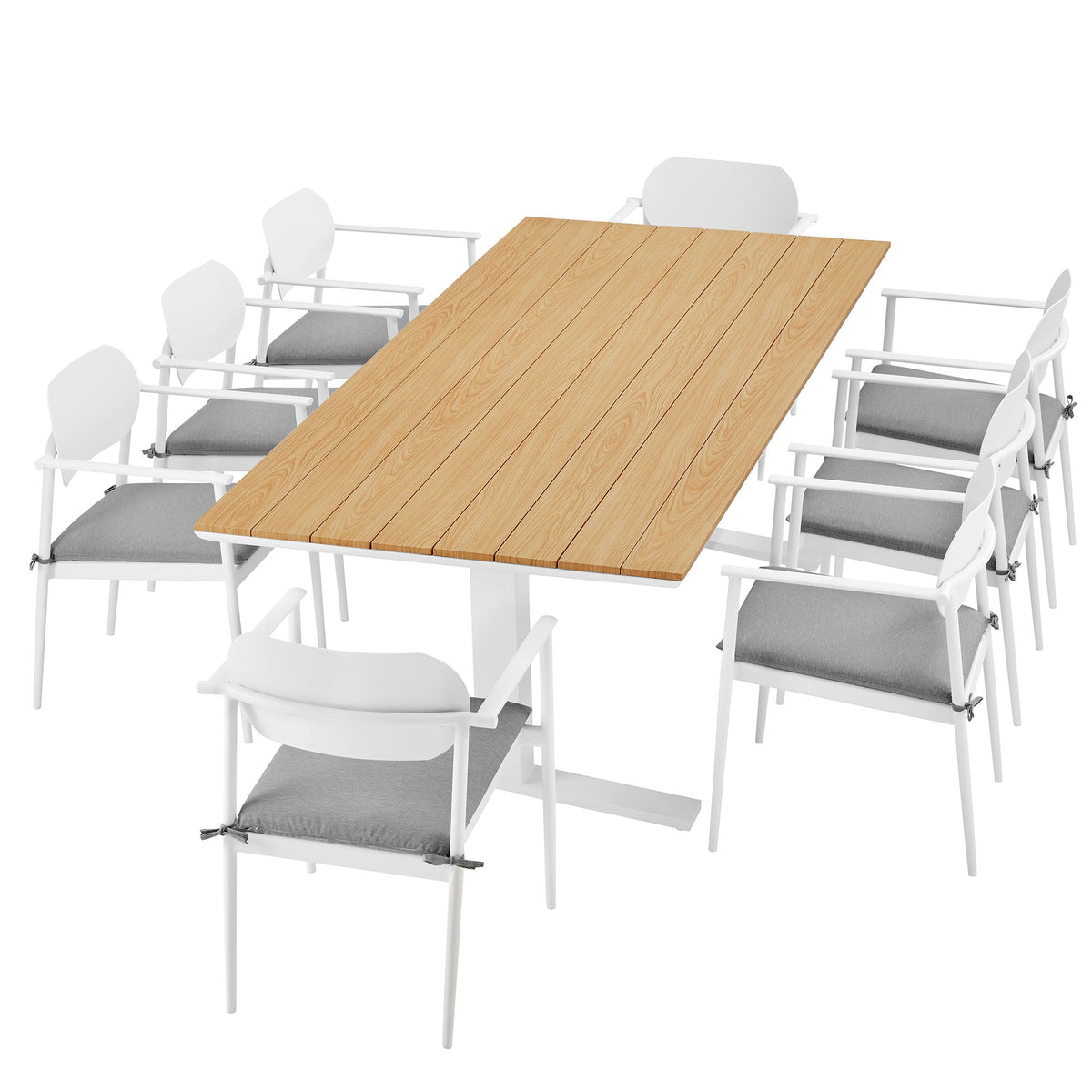 Aeris 9-Piece Outdoor Patio Aluminum Dining Set by Modway
