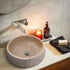 Light Beige Travertine Vessel Bathroom Sink Polished Inside and Sandblasted Outside  (D)16" (H)6"