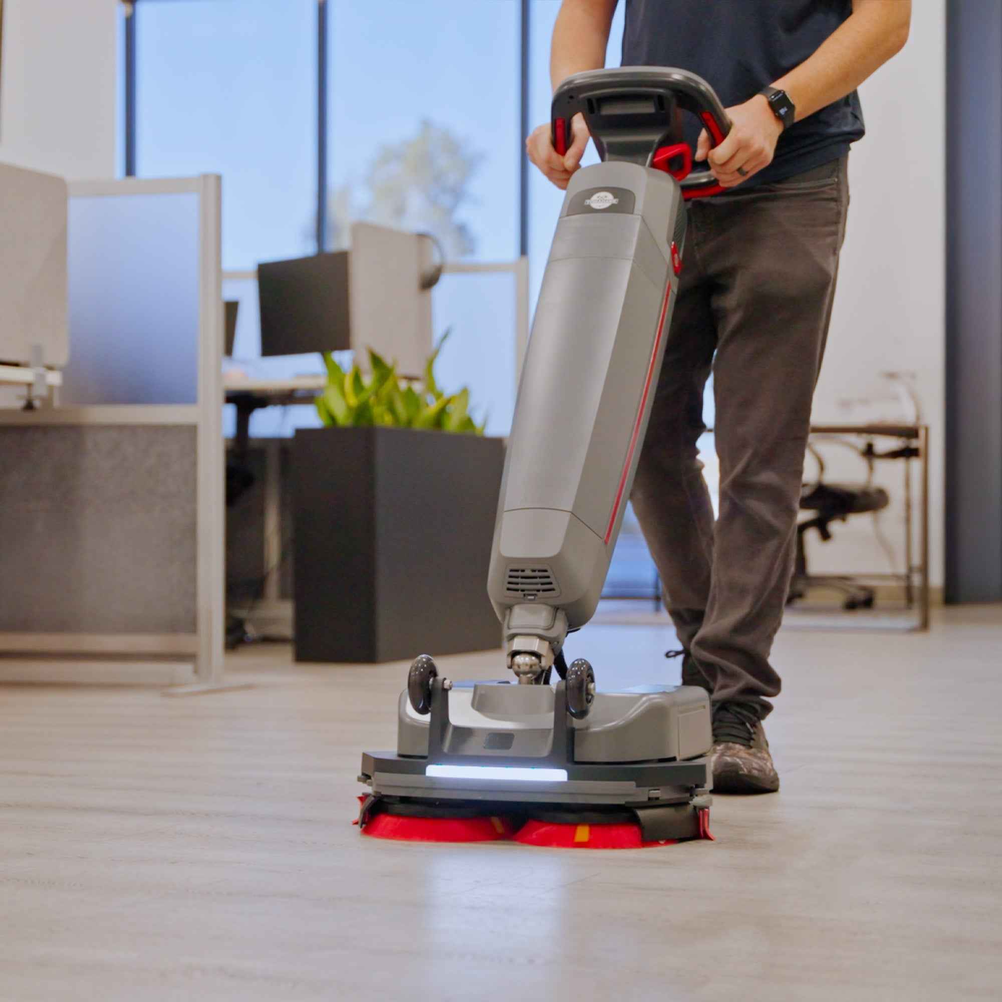 Tomahawk Electric Floor Scrubber Cleaner with 16” Power Mop Brushes Cordless Battery Powered