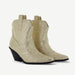 Isabel: Western Bootie - Off-White Snake