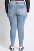 Women's Plus WannaBettaButt Mid Rise Embroidered Skinny Jean