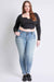 Women's Plus WannaBettaButt Mid Rise Embroidered Skinny Jean