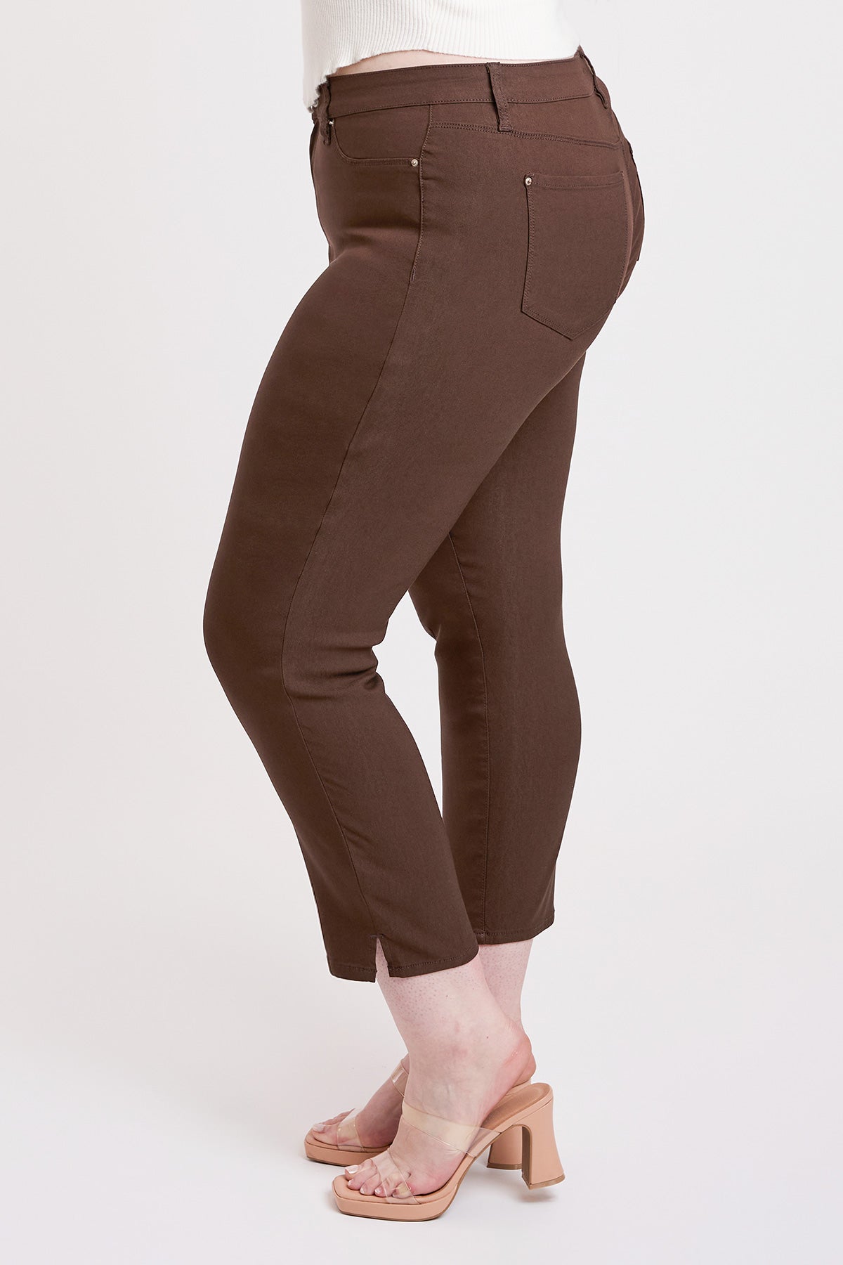 Women's Plus High Rise Hyperstretch Cropped Straight Pants