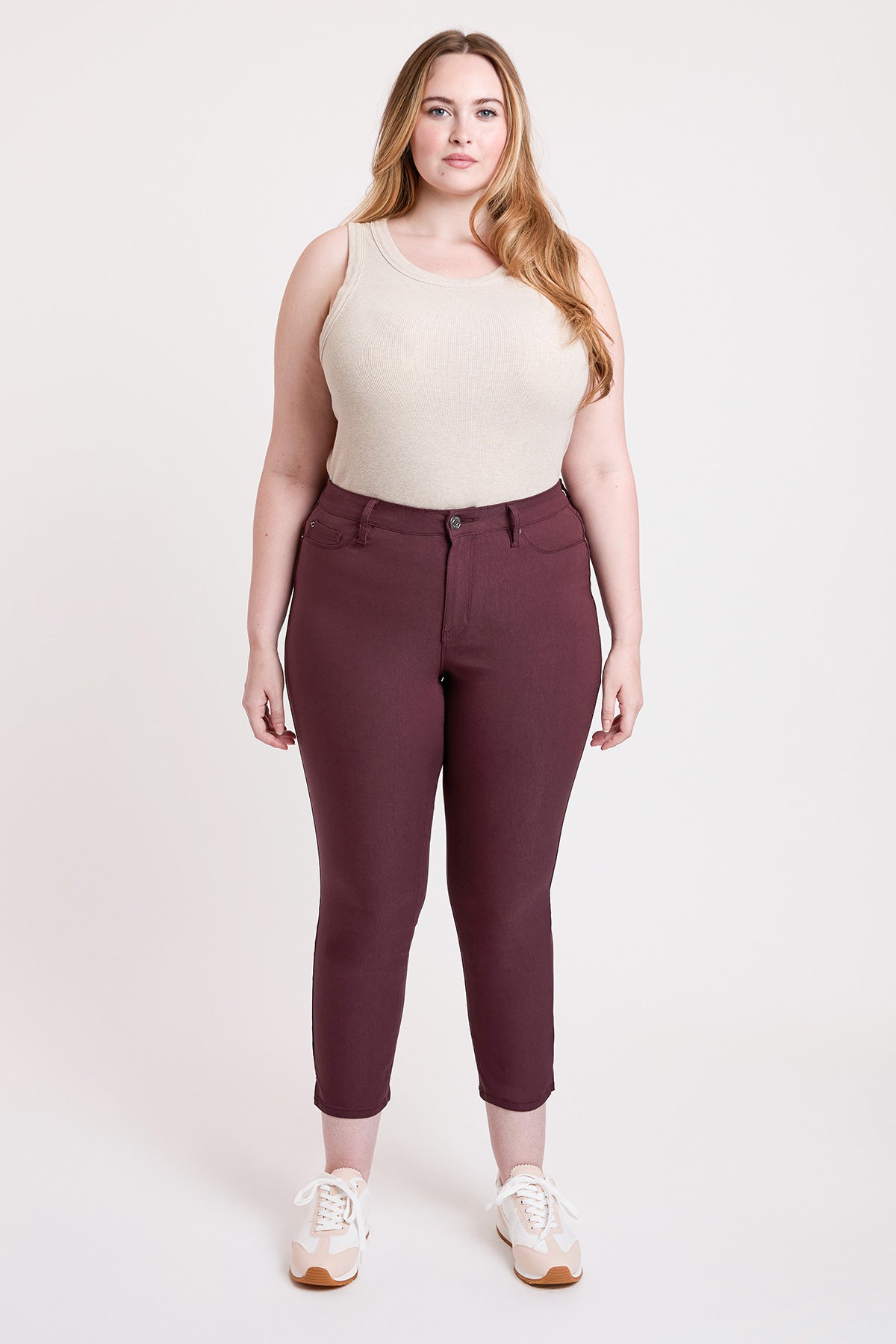 Women's Plus High Rise Hyperstretch Cropped Straight Pants