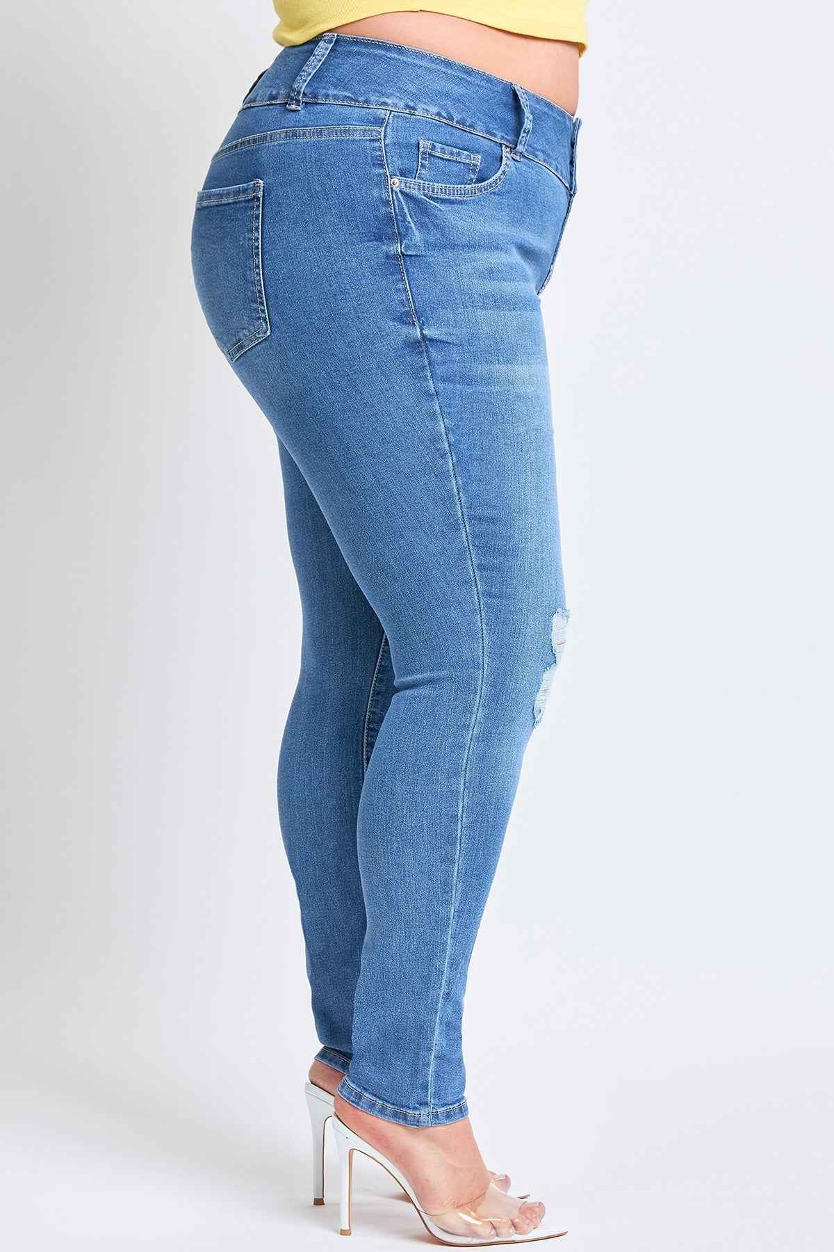 Women's Plus Essential Sustainable Distressed Skinny Jeans