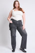 Women's Plus High Rise Wide Leg Skater Cargo Jeans