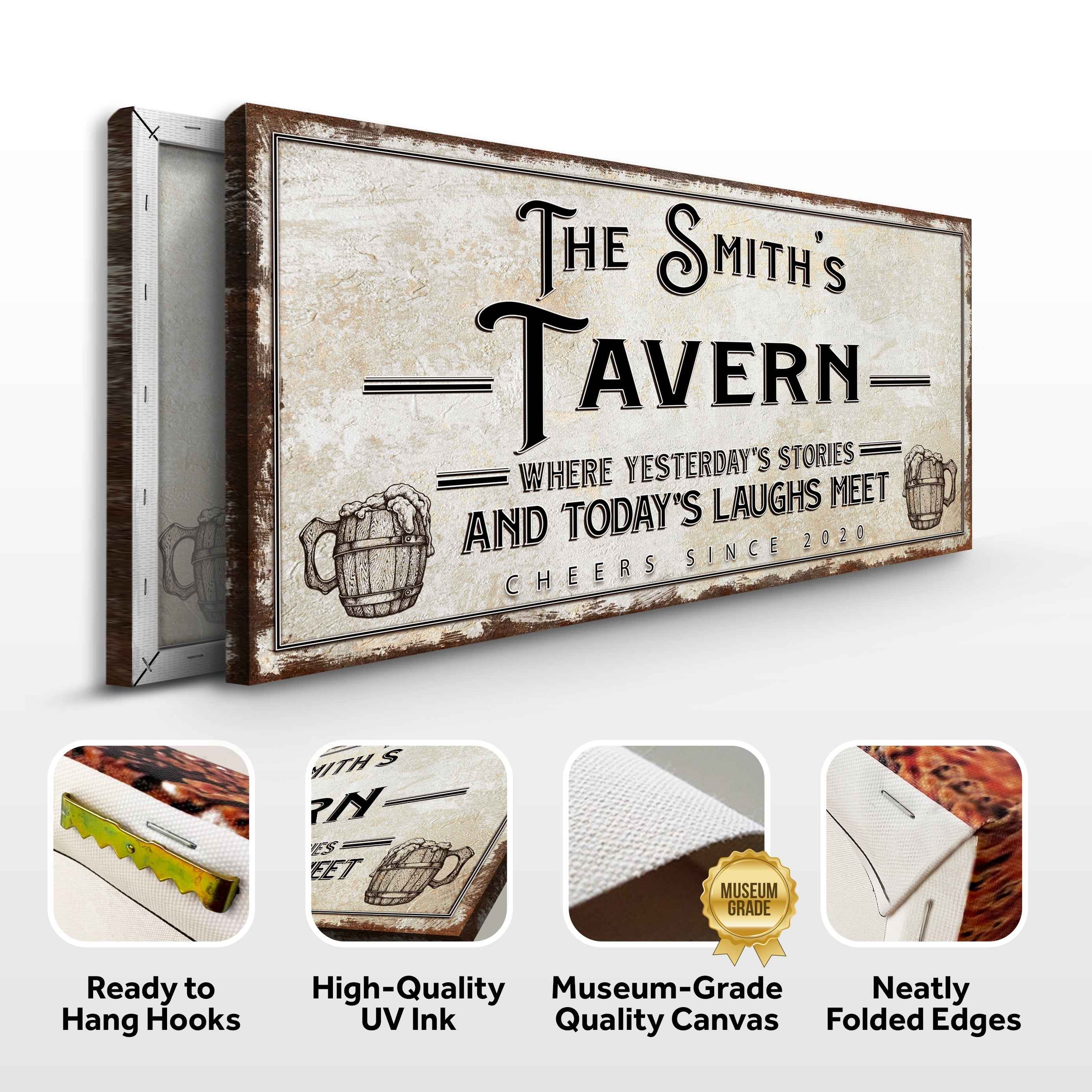 Tavern Where Yesterday's Stories and Today's Laughs Meet Sign