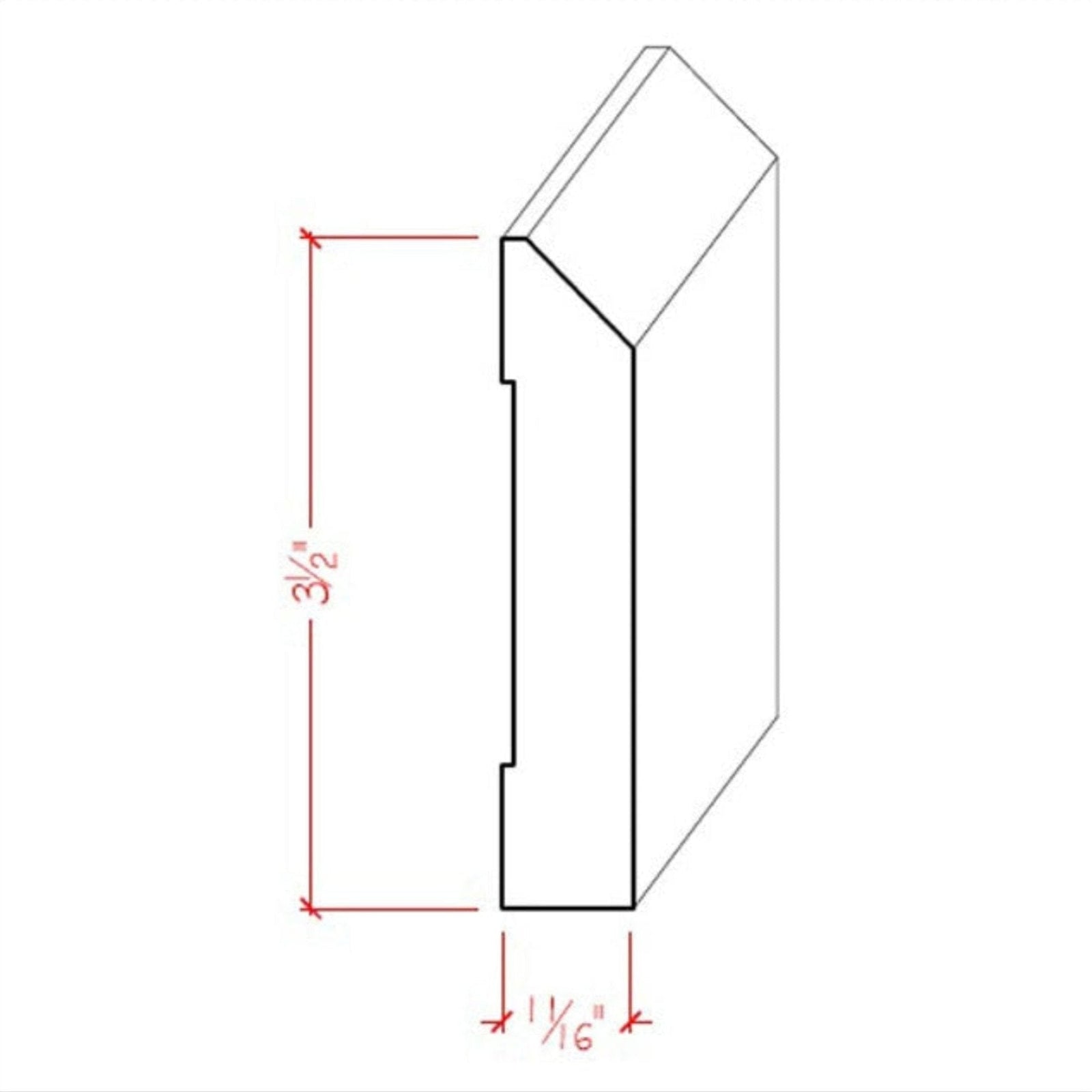 EWBB14 Beveled Edge Baseboard 3-1/2