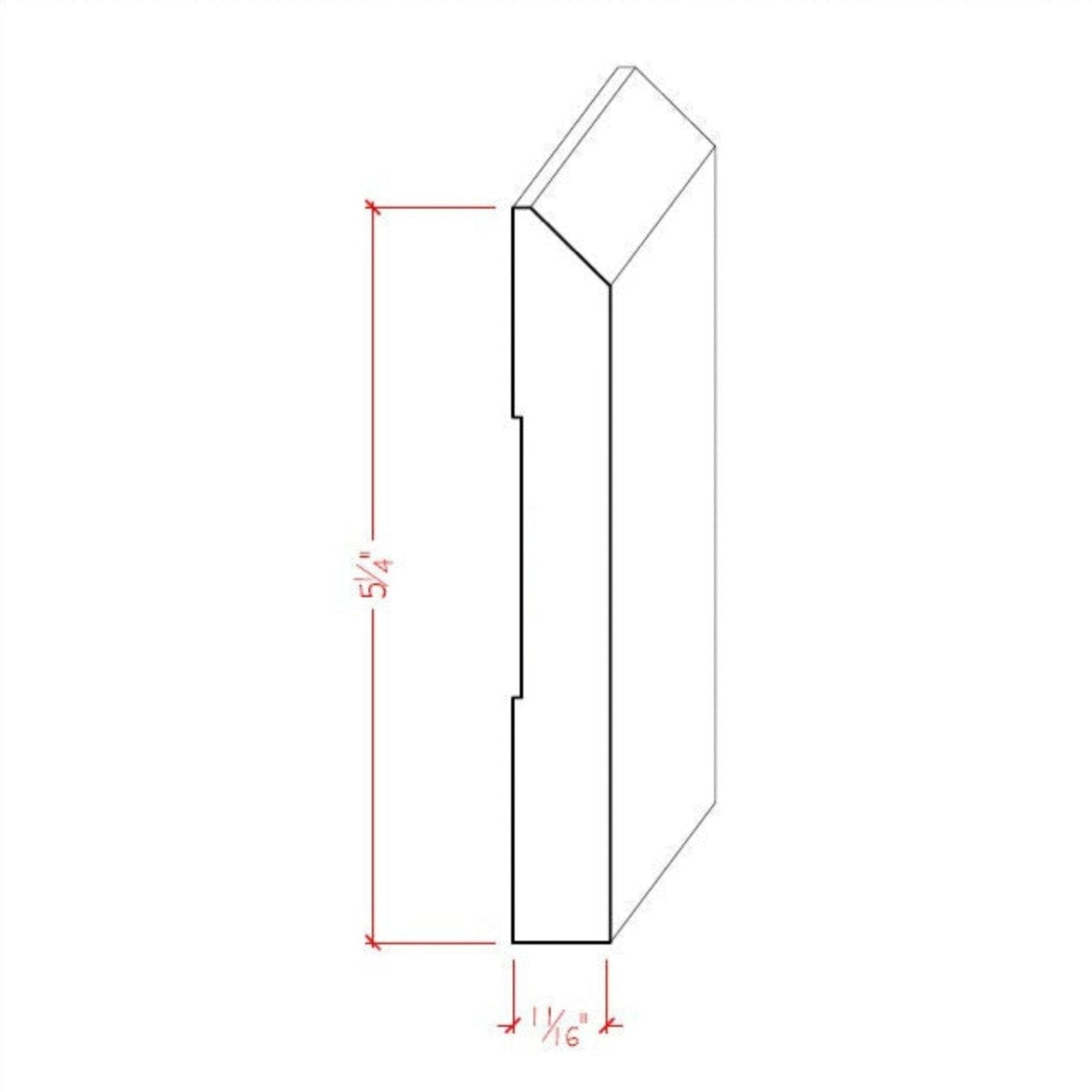 EWBB15 Beveled Edge Baseboard 5-1/4