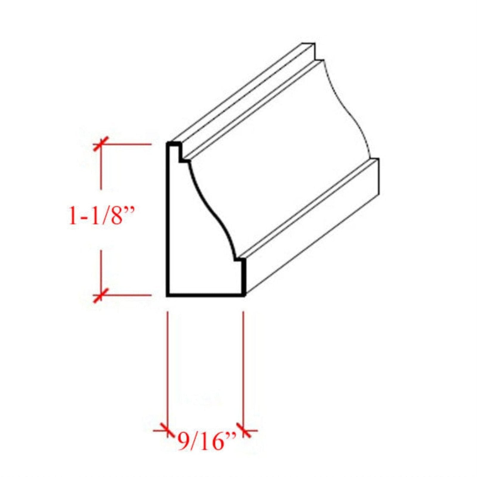 EWBS14 Baseboard Shoe 1-1/8
