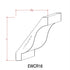EWCR16 Crown 1-1/16" x 6-3/16" Unfinished 5" High x 3-5/8" Deep