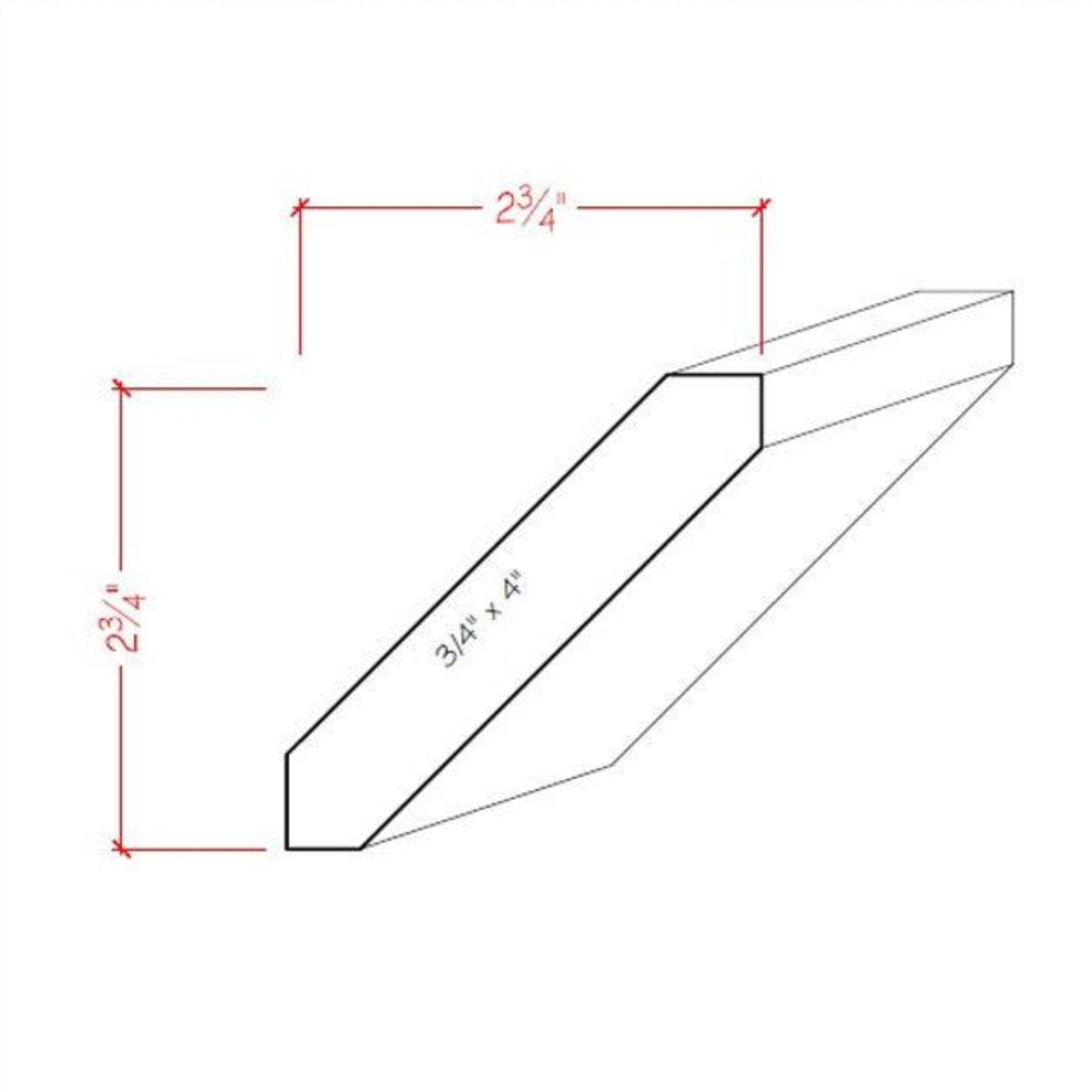 EWCR38 Crown 3/4" x 4" Unfinished 2-3/4" High x 2-3/4" Deep