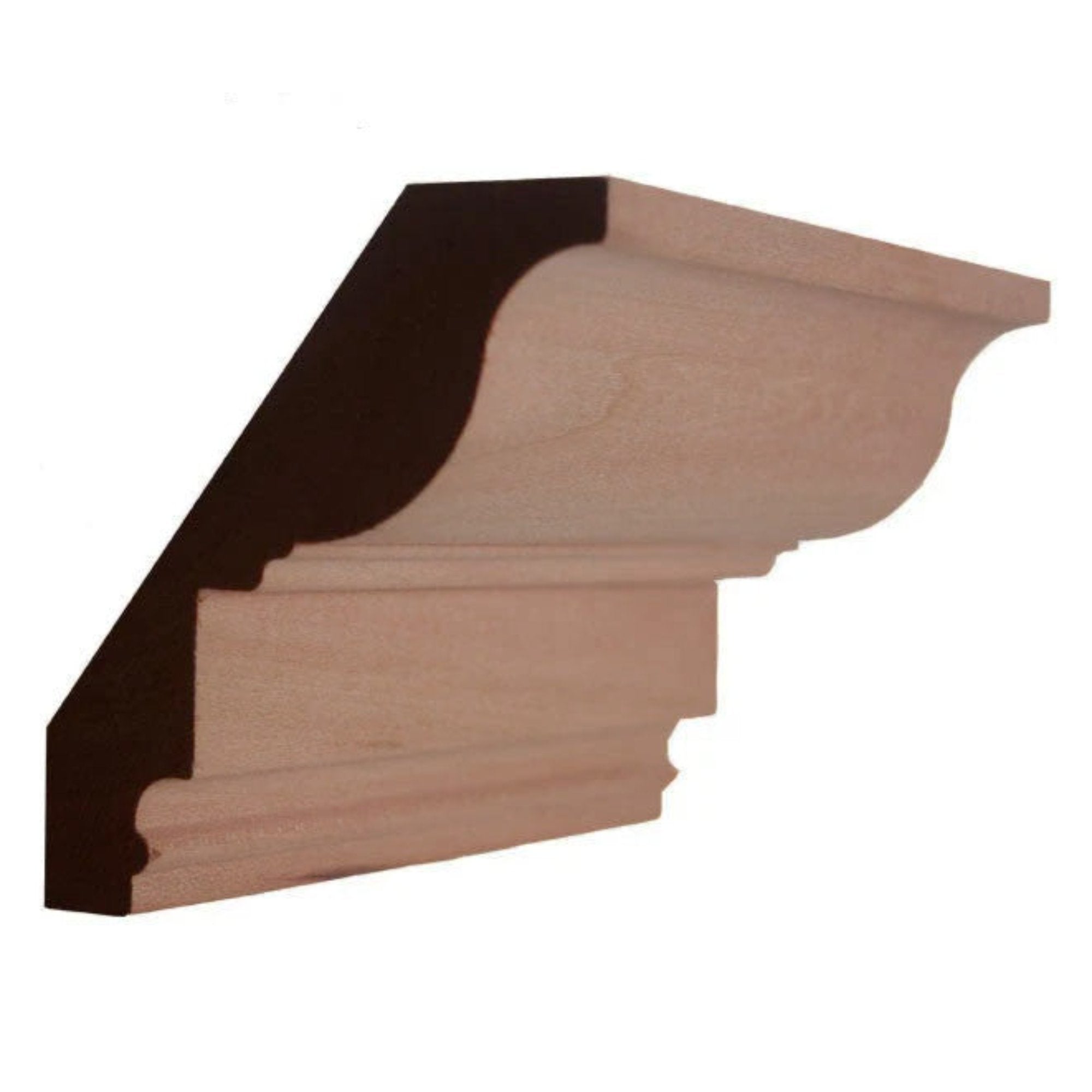 EWCR47 Colonial Crown 3/4" x 4" Unfinished 3" High x 2-5/8" Deep