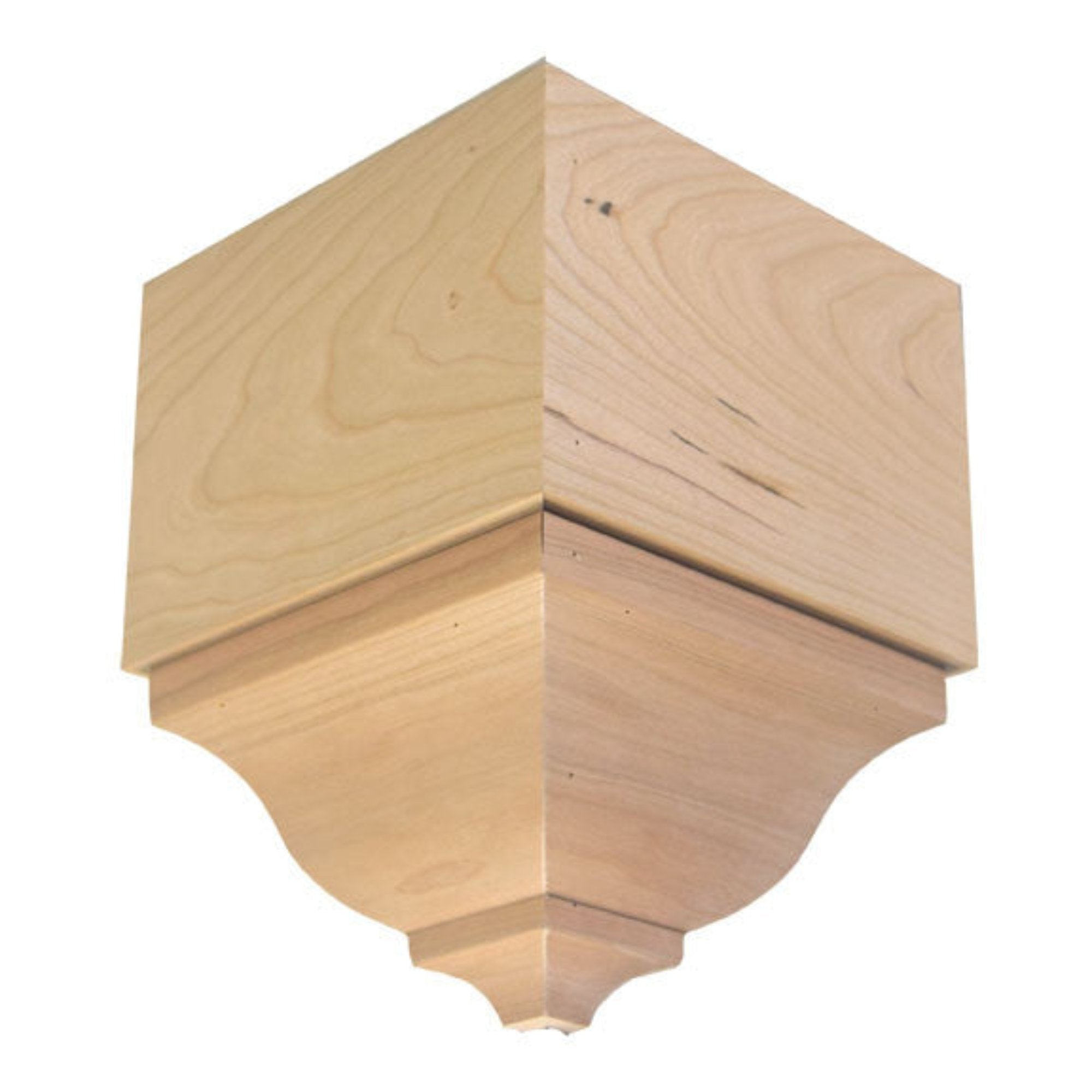 EWCR83 Crown Outside Corner Block 4-1/4" Tall x 3" deep 6" Face Unfinished