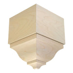 EWCR83 Crown Outside Corner Block 4-1/4" Tall x 3" deep 6" Face Unfinished