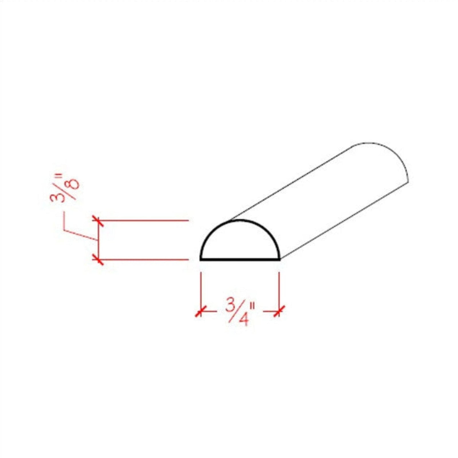 EWHR11 Half Round 3/4