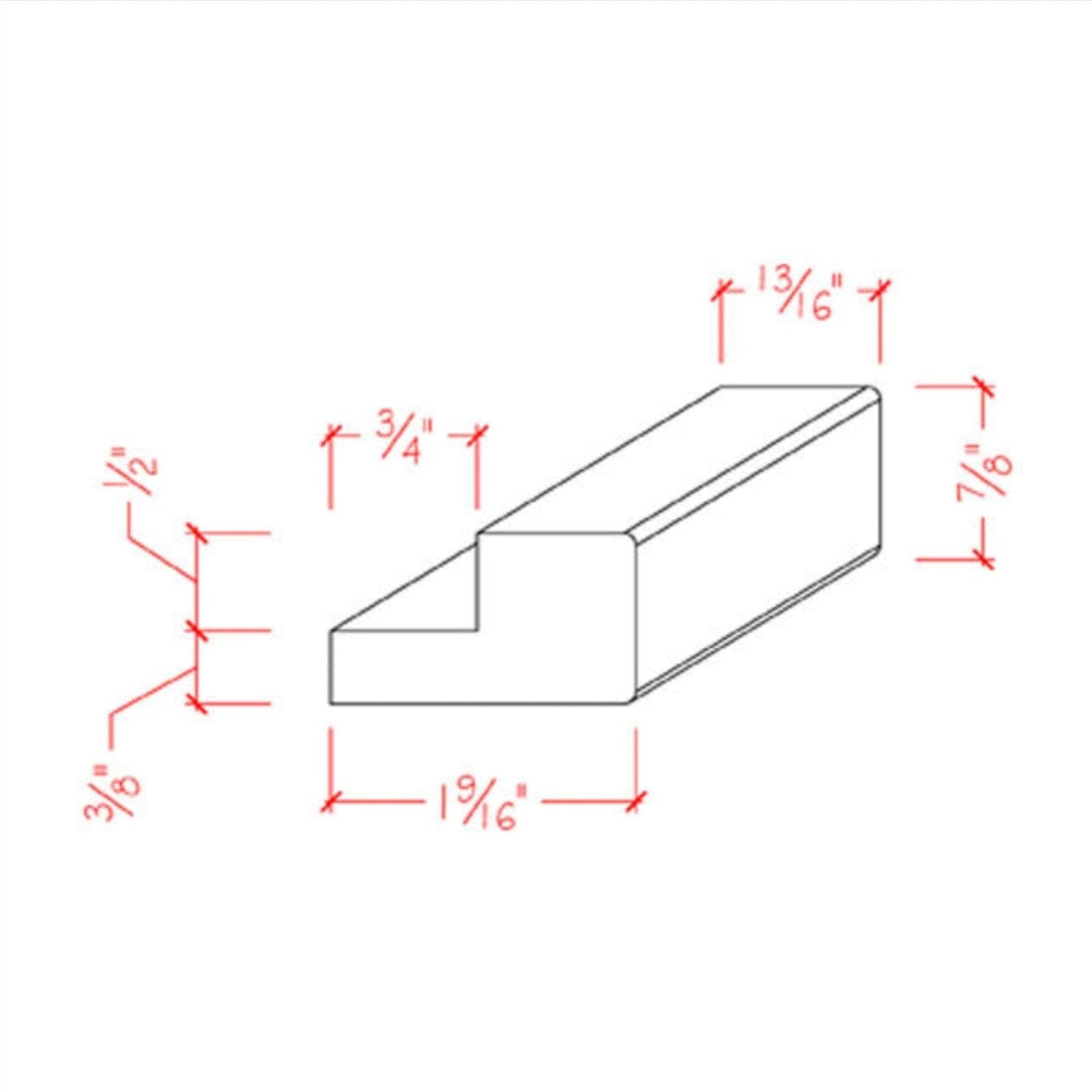 EWLR11 Kitchen Cabinet Light Rail 1-1/2