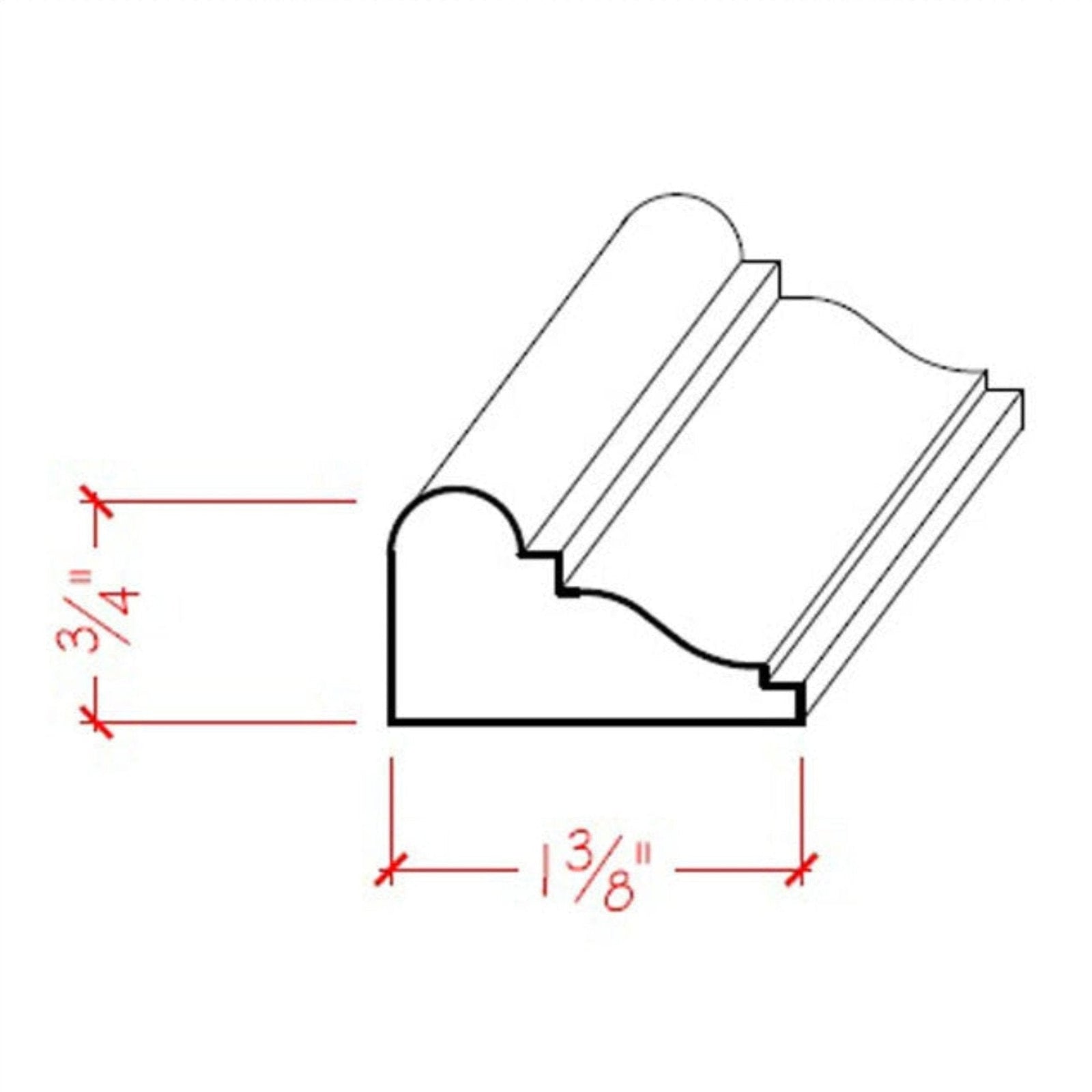 EWPM14 Colonial Panel Molding 1-3/8
