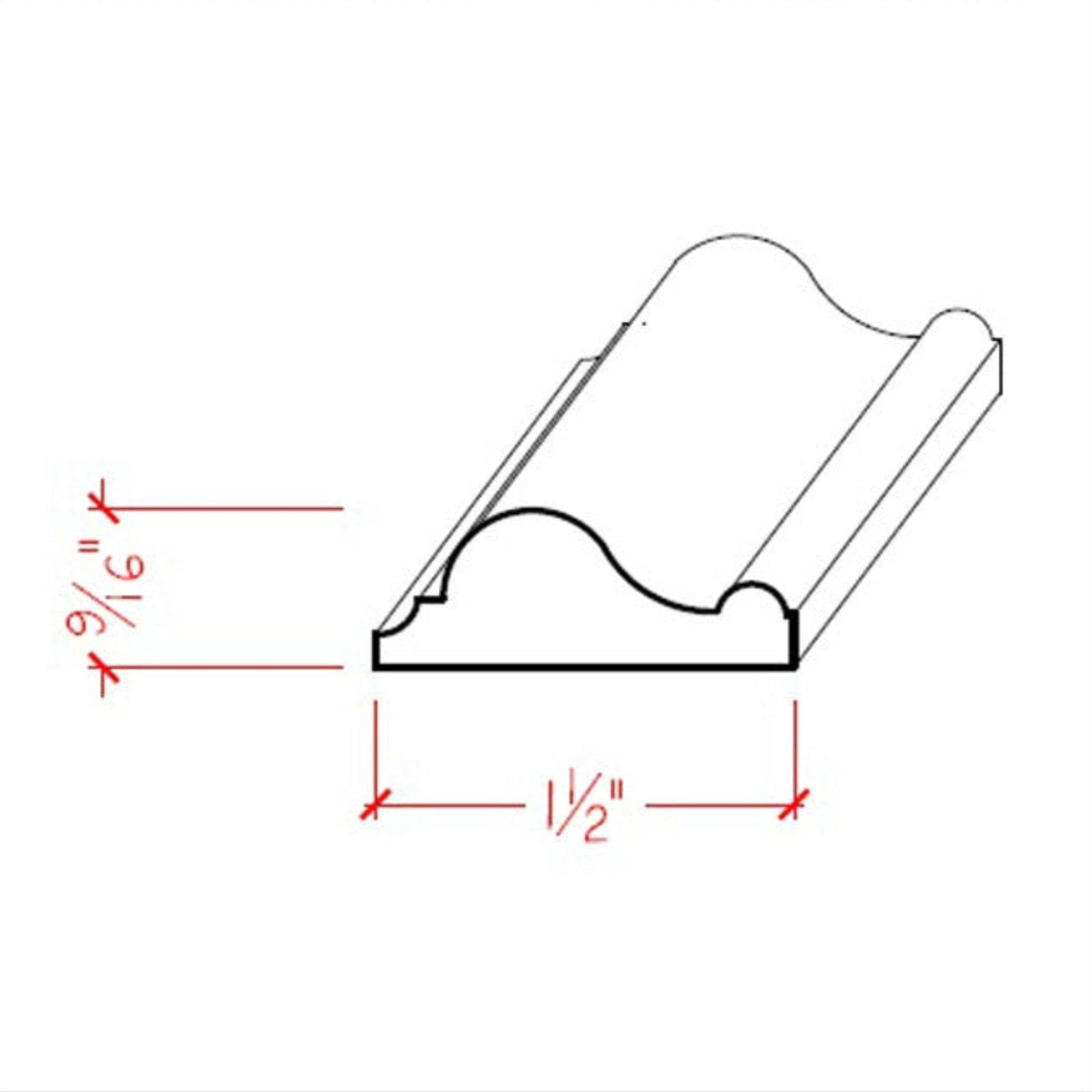 EWPM17 Panel Molding 1-1/2" wide x 9/16" Trim. Unfinished