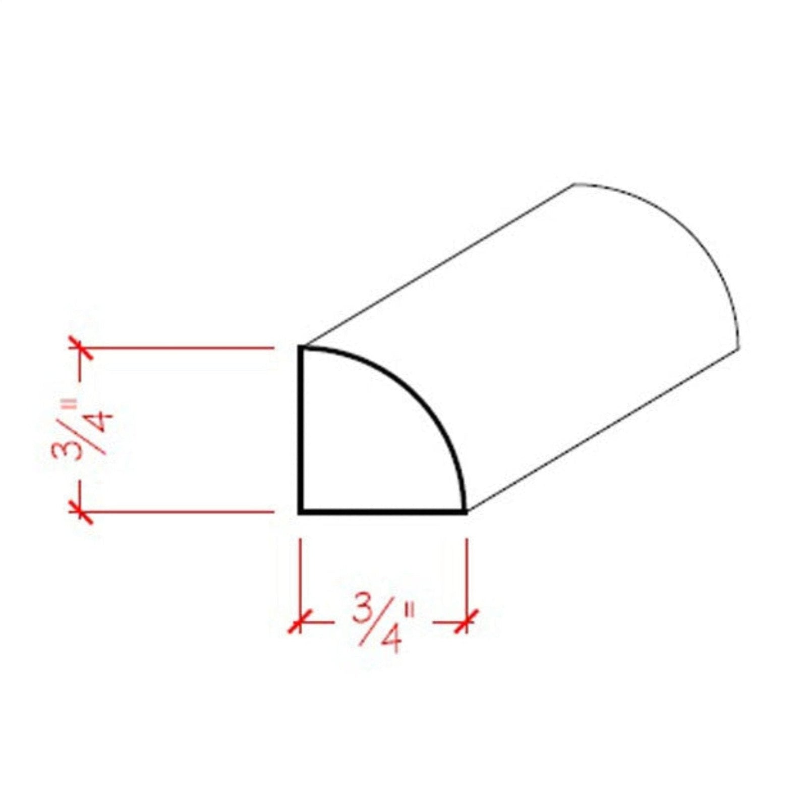 EWQR12 Quarter Round 3/4
