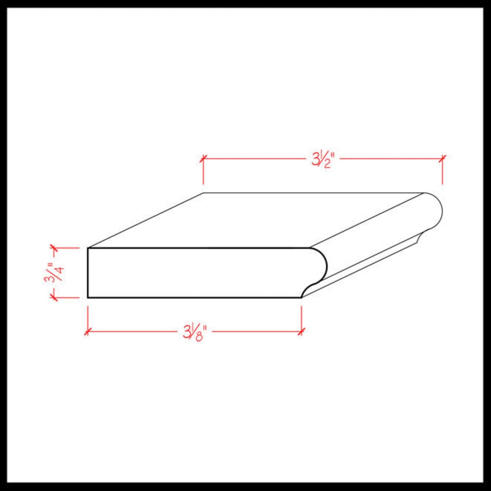 EWWS12 Colonial Windowsill 3-1/2