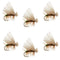 Olive Elk Hair Caddis Classic Trout Dry Fly - Set of 6 Flies Size 14