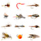 Trout Flies Assortment - 12 Flies for Trout Fly Fishing with Fly Box - Essential Dry and Wet Fly Selection