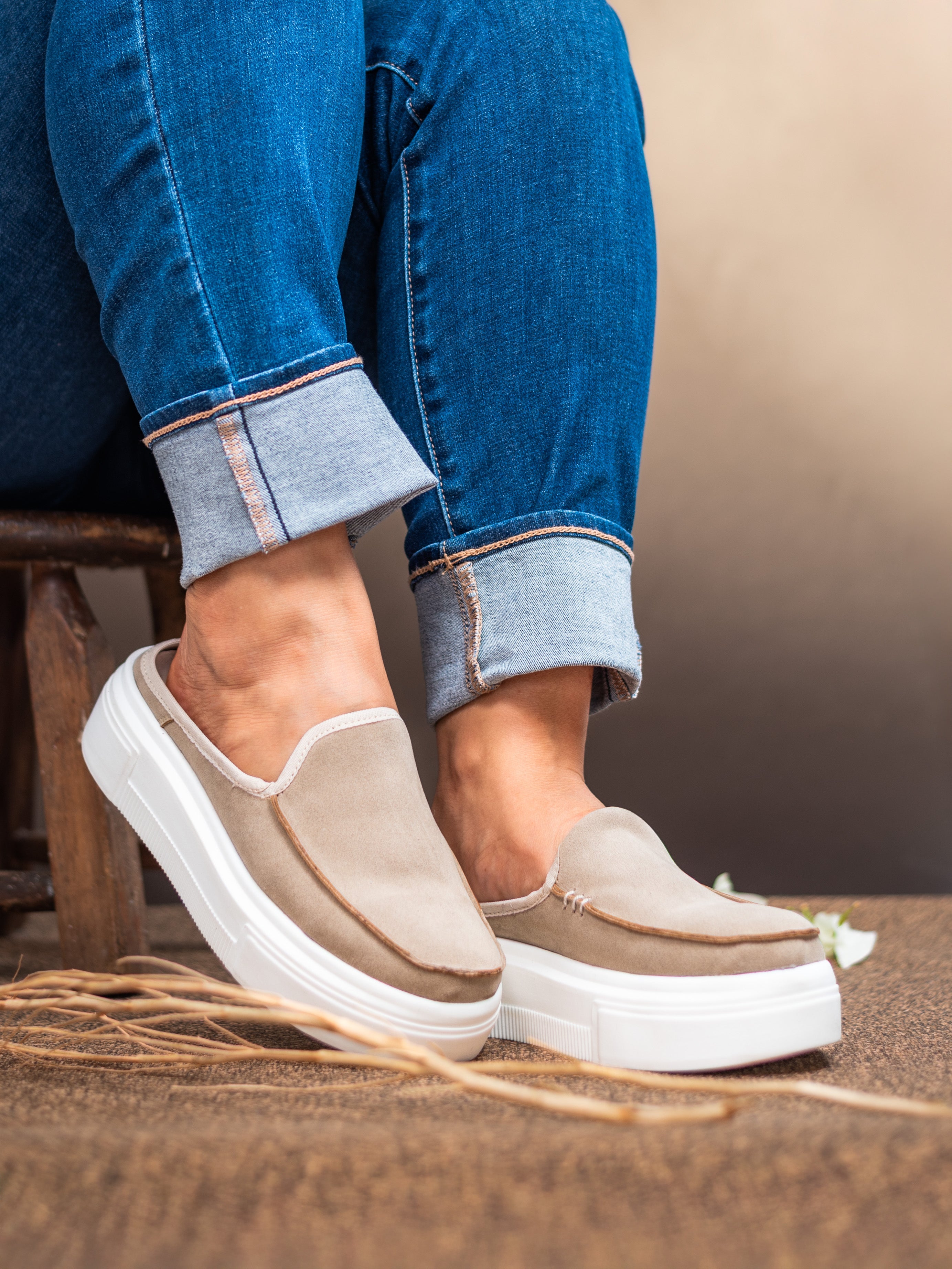 EMILY Taupe Female Sneakers