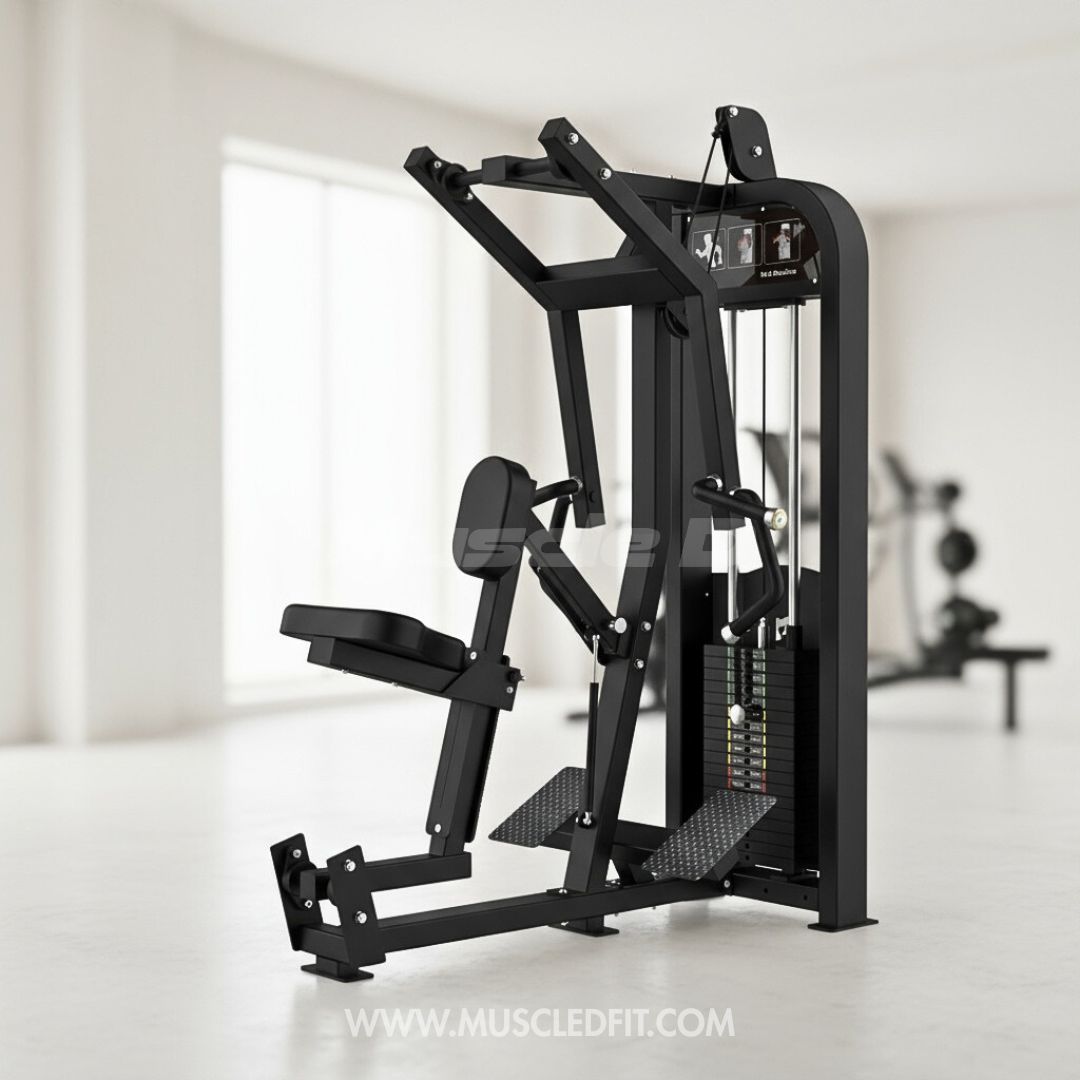 Excel Seated Row - Muscle D Fitness - Selectorized Back Row - Gas Shock Assisted Adjustments