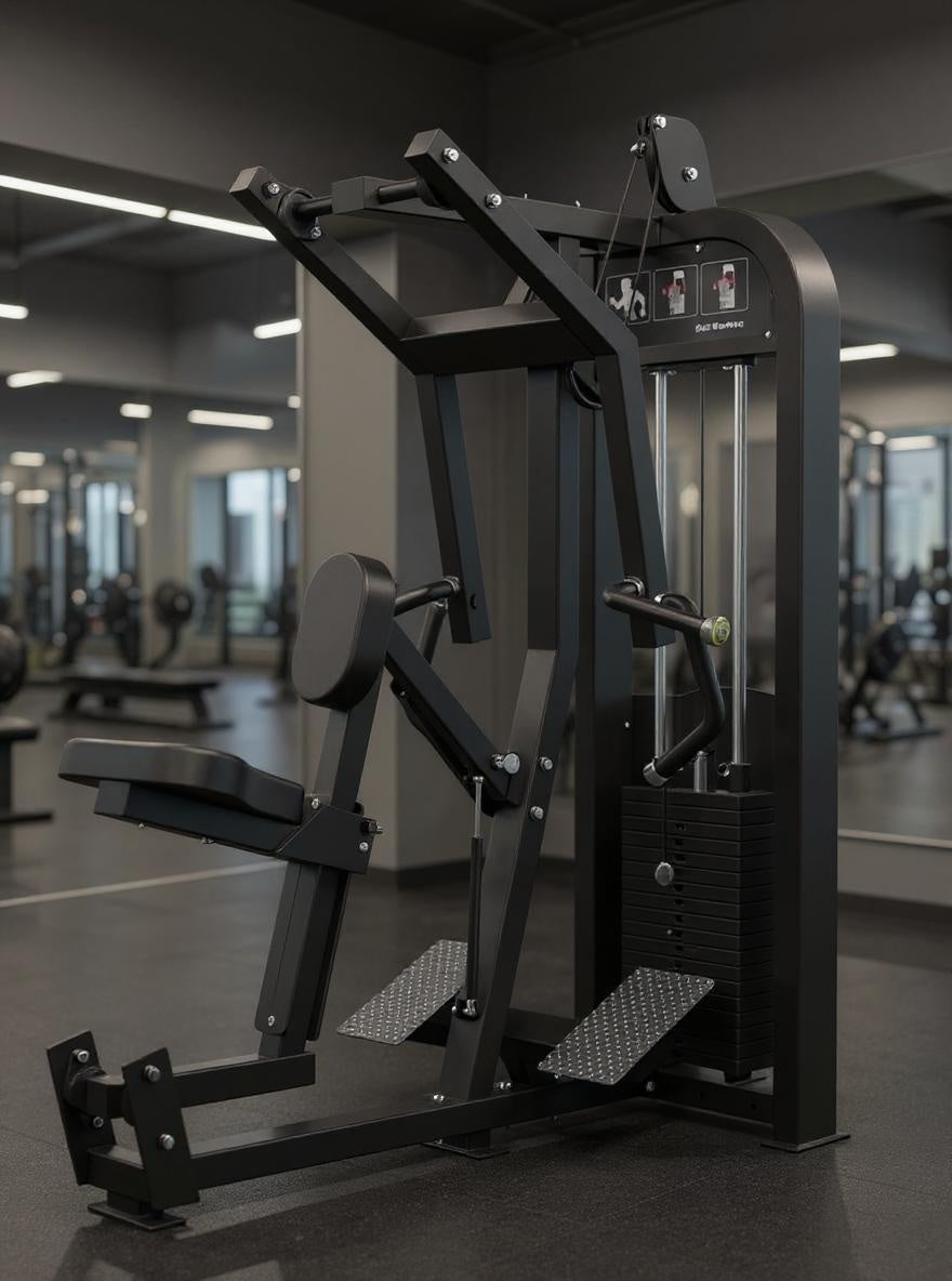 Excel Seated Row - Muscle D Fitness - Selectorized Back Row - Gas Shock Assisted Adjustments