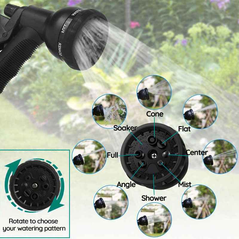 Expandable Garden Hose Flexible Water Hose with 8 Spray Nozzle Lightweight