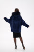 Genuine Shearling Silver Fox Trim Jacket