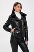 Genuine Mink Fur Embossed Leather Jacket