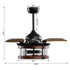 36" Caselli Industrial Downrod Mount Ceiling Fan with Lighting and Remote Control