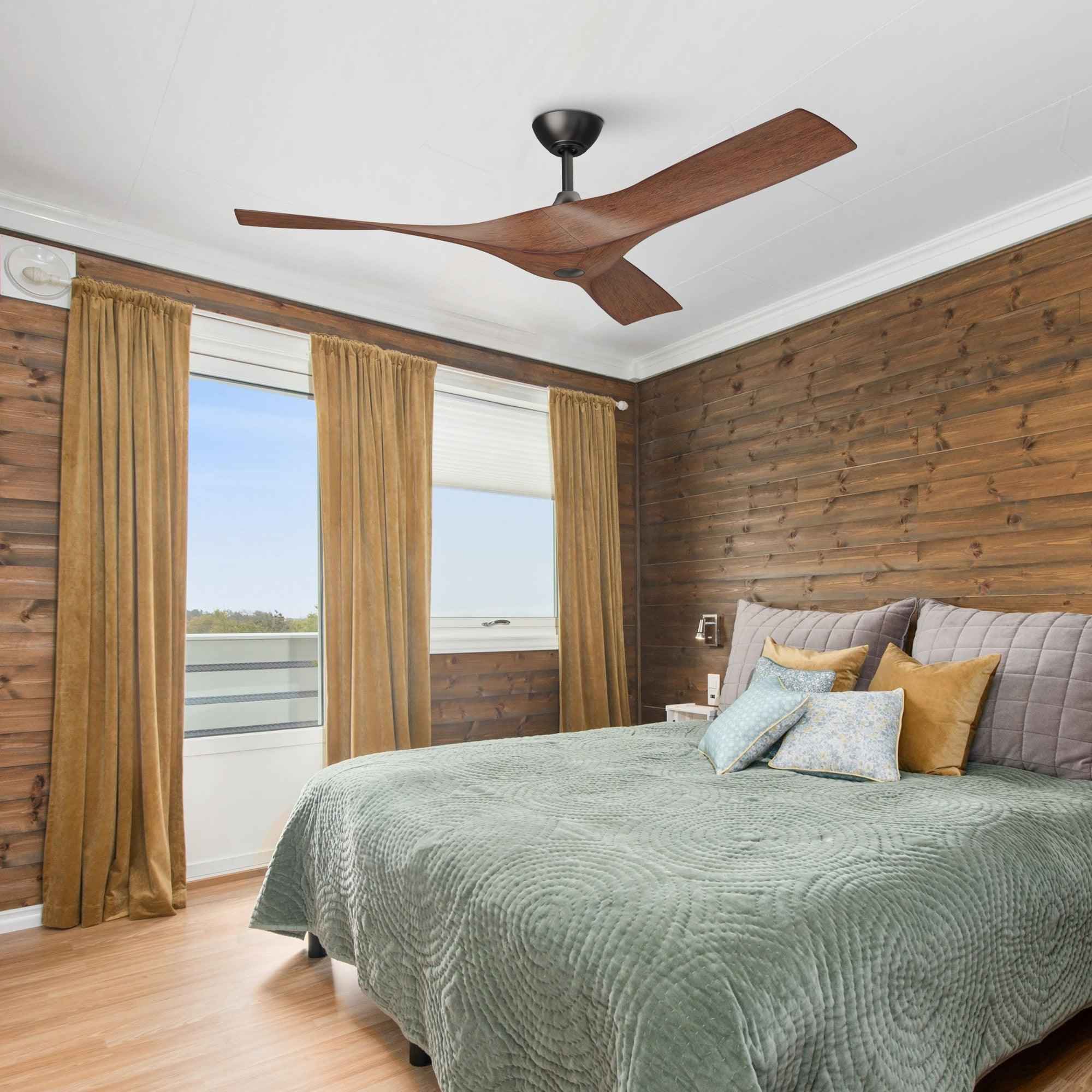 52" Windmill Industrial DC Motor Downrod Mount Reversible Ceiling Fan with Remote Control