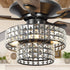 52" Nowthen Modern Crystal Chandelier Ceiling Fan with Led Light and Remote Control 5 Blades Chrome