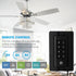 52" Nowthen Modern Crystal Chandelier Ceiling Fan with Led Light and Remote Control 5 Blades Chrome